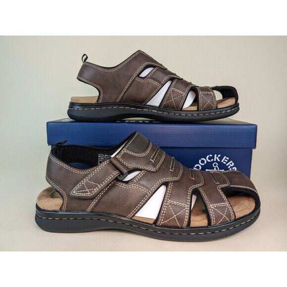 Dockers Sandals Mens 8 M Searose Fisherman Closed Toe Brown Casual Shoes NEW - Picture 1 of 11